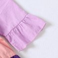 thumbnail image 5 of Kucnuzki 3T Toddler Girl Summer Outfits Pants Sets 4T Short Sleeve Color-Blocked Ruffles Peplum Tops Elastic Ripped Denim Pants 2PCS Set Yellow, 5 of 8