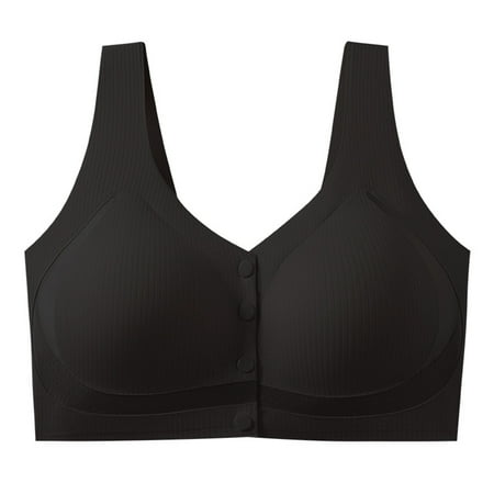 Elvqul Bras for Women Racerback Underwire Nylon Underwear Black Bras