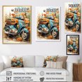 thumbnail image 4 of Designart "Coastal Flowers Turquoise Scooter" Scooter Floater Framed Canvas Art Print, 4 of 7