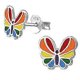 thumbnail image 1 of Pendientes de Plata de ley shaofei con forma de mariposa arcoíris para niñas, 1 of 3