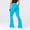 Blue, variant on Women's Flare Leggings High Waisted Yoga Workout Pants with Cargo Pockets No Front Seam High Stretch Quick Dry Bootcut Leggings