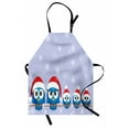 thumbnail image 1 of Christmas Apron Bird Family with Santa Hats on Electricity Wire Winter Holiday Humorous Design, Unisex Kitchen Bib Apron with Adjustable Neck for Cooking Baking Gardening, Blue Red, by Ambesonne, 1 of 3