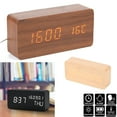 thumbnail image 3 of LED Holz Digital Wecker Tischuhr Temperatur Datum Snooze USB Despertador Uhren, 3 of 5