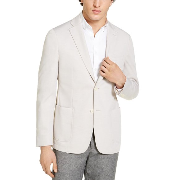 Calvin Klein Mens Slim-Fit Knit Sport Coat (Beige, 40)