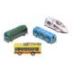thumbnail image 1 of Modelo de autobús de fundición a presión, 4 piezas de aleación de fundición a presión, coche de juguete de aleación, autobús de juguete con retroceso, rendimiento finamente ajustado, 1 of 14