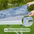 thumbnail image 3 of Square Tablecloth with Elastic Edge, Floral Botanical Vinyl Table Cover Waterproof Wipeable for Kitchen Dining Farmhouse Picnic Rustic Decor, 3 of 3
