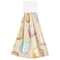 thumbnail image 7 of Yayeee Kitchen Hanging Hand Towels Set of 2 with Loop Bathroom Absorbent Tie Towel, Watercolor Seashell, 7 of 7