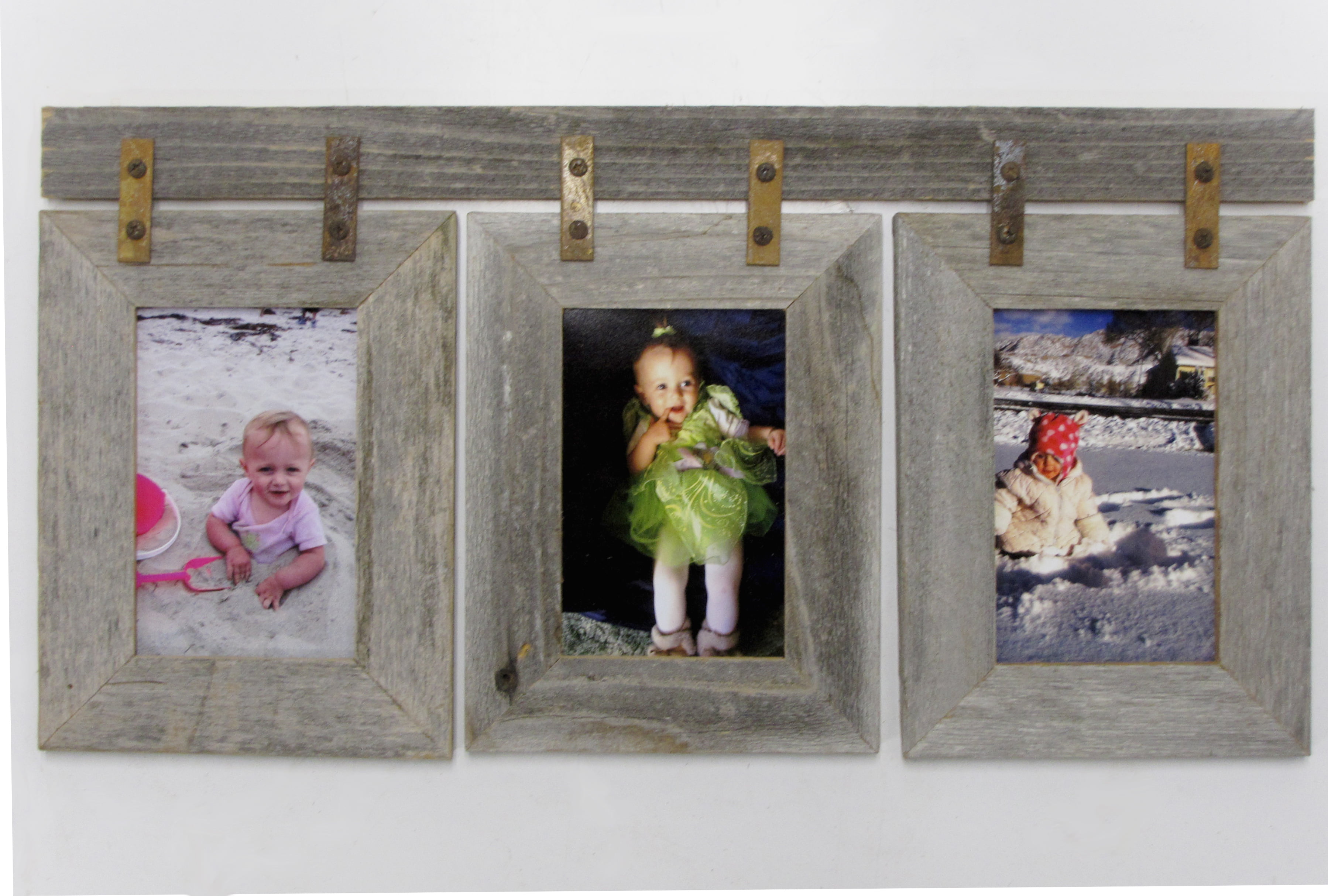 Frame for Multiple Photos 5 5x7 Photos Montana Vertical Conestoga 5 Opening Picture Collage Frame for Rustic Multiframe Wall Decor Brown Reclaimed Wood with Gloss Finish AllBarnwood