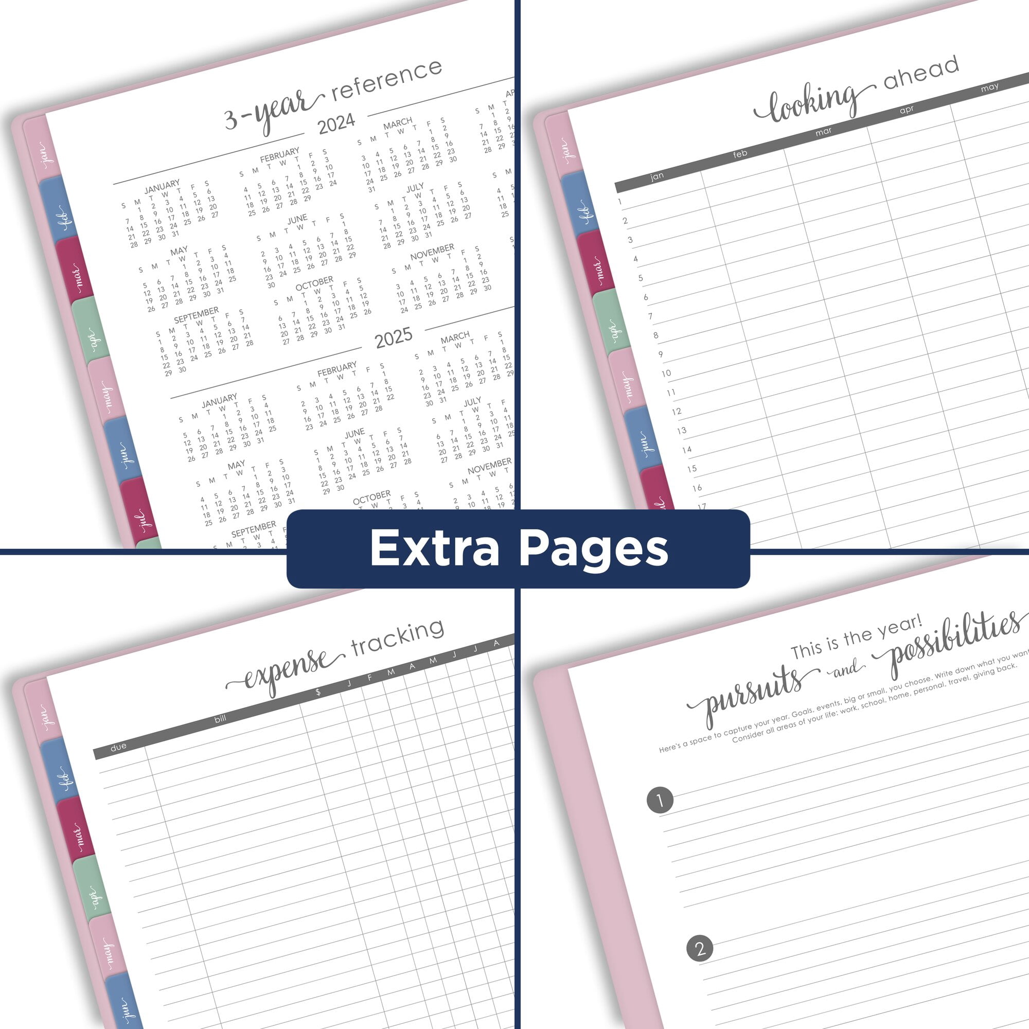AT-A-GLANCE Harmony 2024 Weekly Monthly Planner Pink Large 8 12 x 11 - Weekly