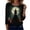 Black, variant on Halloween Shirts for Women Round-Neck - 3/4 Length Sleeve Casual Tops with Vibrant Halloween Art, Great for Work, Casual Fridays, and Social Gatherings
