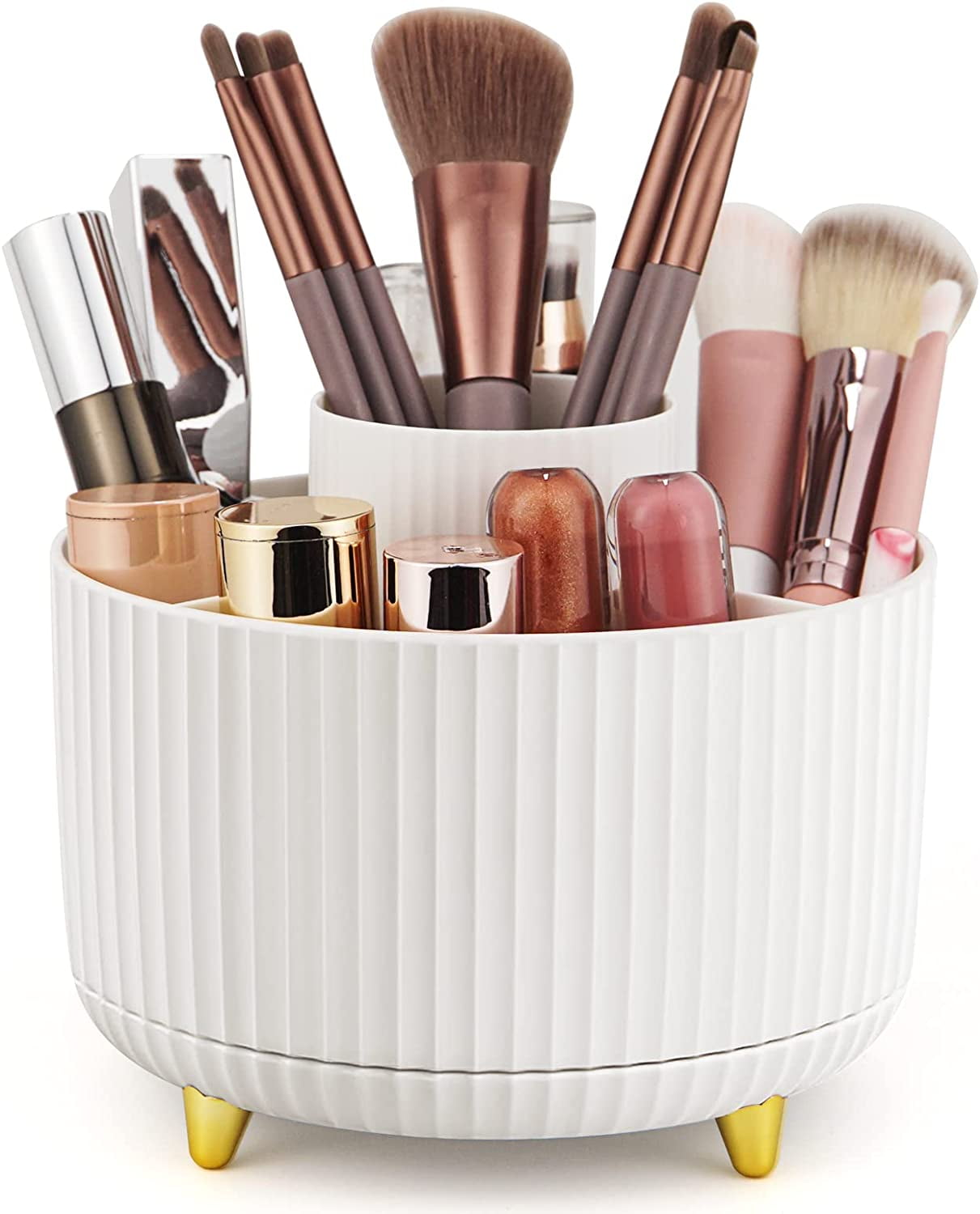 Large Capacity Makeup Brush Holder,360° Rotating Makeup Organizer,5