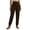 Brown, variant on Women's Cotton Linen Pants Elastic High Waisted Cinch Bottom Trousers Casual Comfy Summer Beach Clothes with Pockets