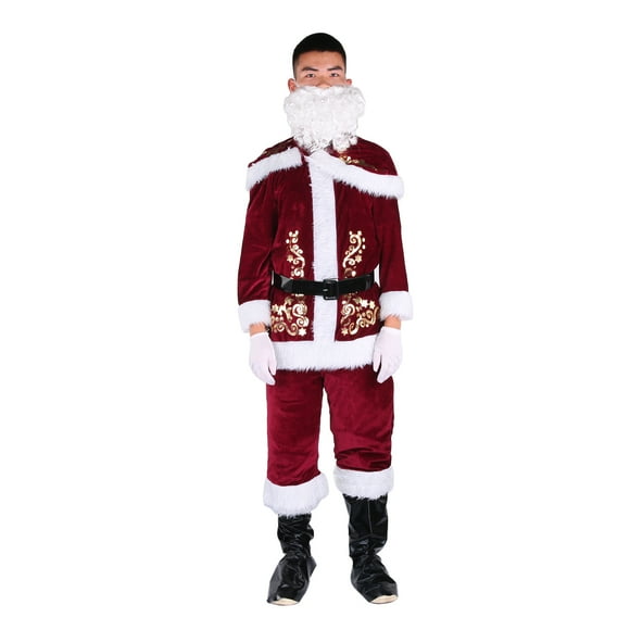 Adult Christmas Santa Claus Costume Fancy Dress Men Xmas Cosplay Costume Party Clothes