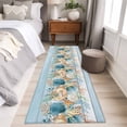 thumbnail image 4 of Runner Rug 2'x6', Blue Beach Coastal Washable Non-Slip Hallway Runner Rugs, Nautical Shell Starfish Coral Summer Bedside Rugs Floor Mats Carpet Runners for Kitchen Bathroom Laundry Room, 4 of 8