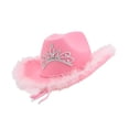 thumbnail image 2 of Western Hat Fedoras, Light pink Hat Decoraciones Sombrero de vaquero para Holiday Costume Dress up Role Play Yuyangstore Sombrero de vaquero, 2 of 8