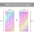 thumbnail image 4 of Rainbow Curtains 42Wx63H Inch Rod Pocket Kids Pastel Cute Colorful Cartoon Sky Shiny Stars Art Printed Girls Princess Women Living Room Bedroom Window Drapes Treatment Fabric 2 Panels, 4 of 4