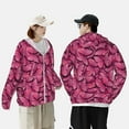 thumbnail image 6 of Gaeub Pink Butterfly Men's and Women's UPF 50+ Long-Sleeved Sun Protection Clothing, Fishing Shirt Long Sleeve Zip - XX-Large, 6 of 9