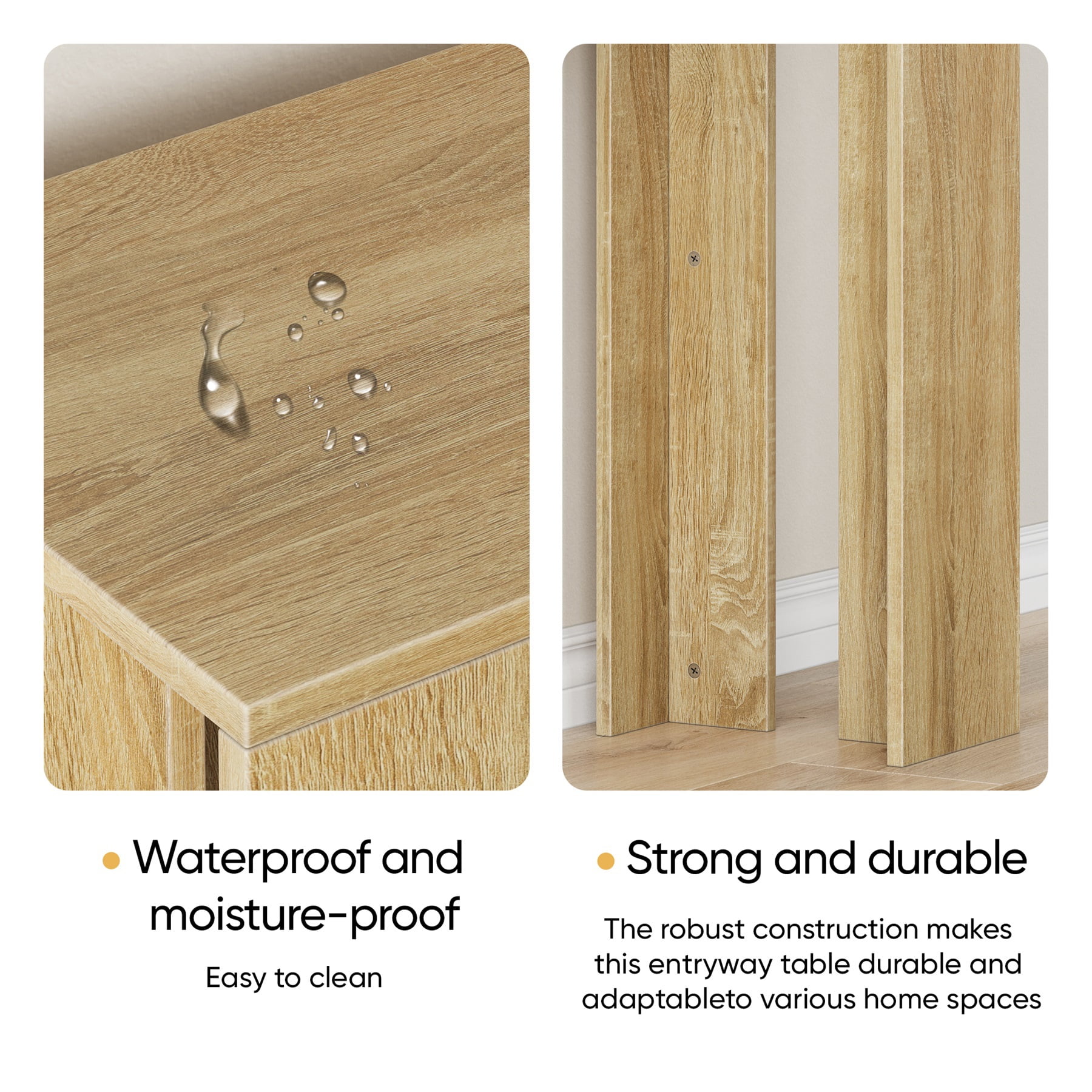 Hommoo 62.99" Extra-long Entryway Table, Farmhouse Sofa Table, Console Table, Hallway Table, Oak
