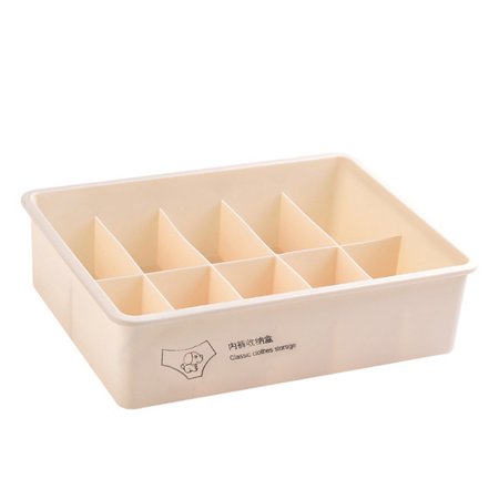 

Underwear Storage Box Plastic Socks Drawer Grids Bra Organizer for Home Dormitory 10 Grids Gray