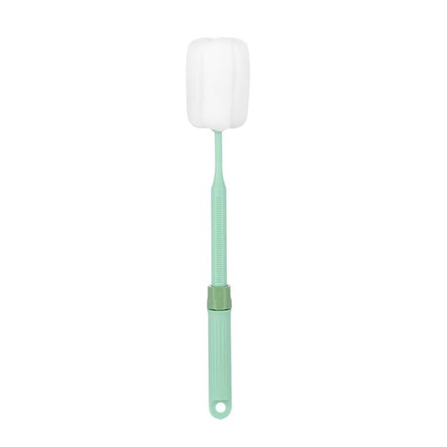 Injueey Cepillo de botella Esponja Telescópica Taza de vidrio de agua portátil Hervidor Depurador Colgador multifuncional Herramienta de Cocina y Comedor Verde