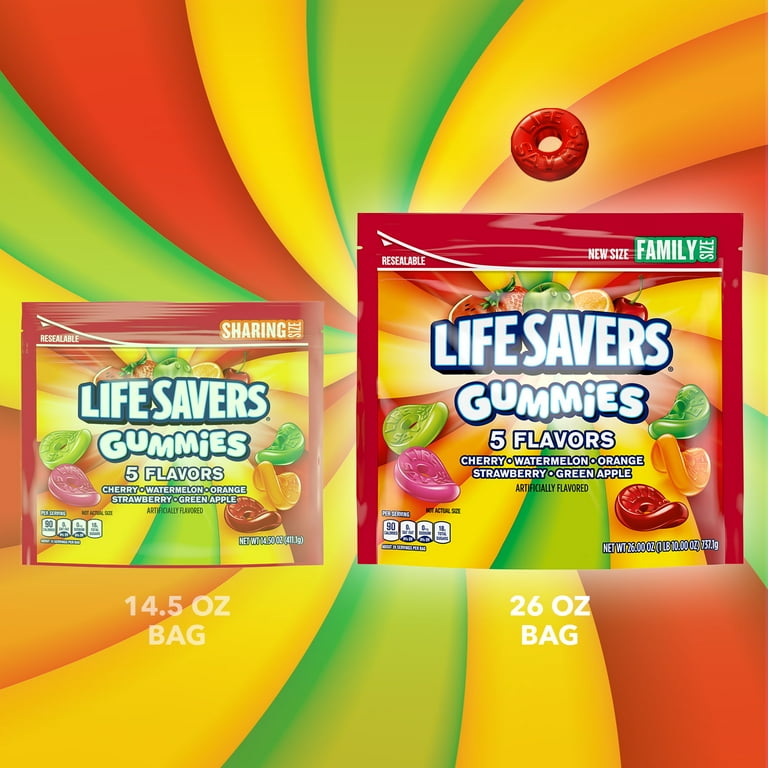 Life Savers 5 Flavors Gummy Candy Family Size 26 oz Bag