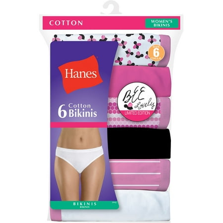 Hanes Women's Cotton Bikini Underwear - 6 Pack