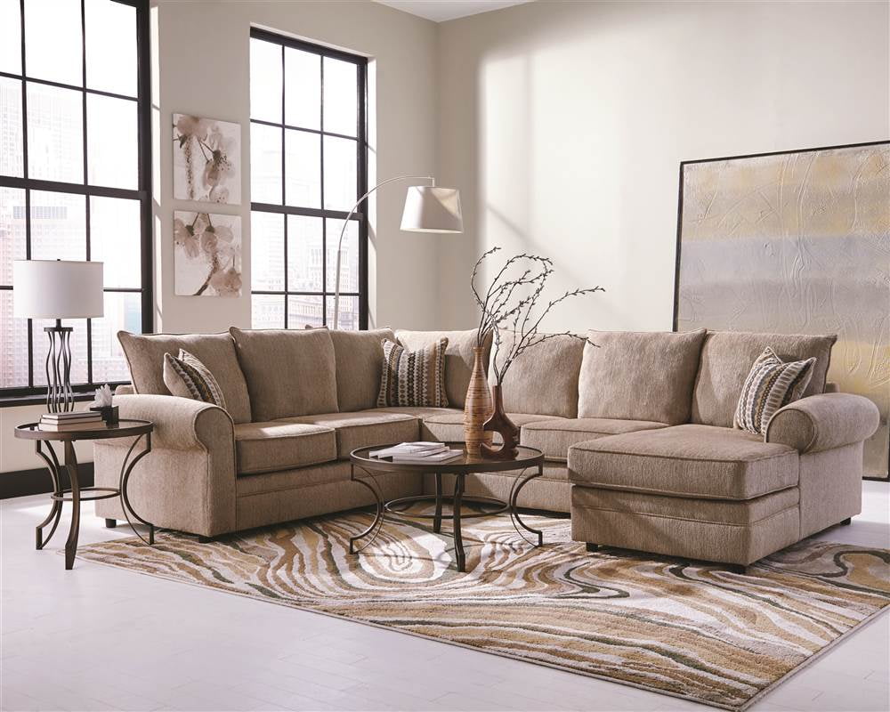 Colored UShaped Sectional Sofa in Cream