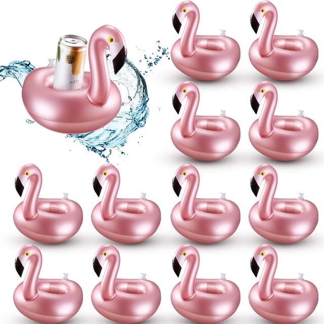 Soporte inflable para bebidas Sumind Flamingo, 12 piezas