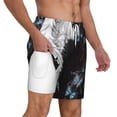 thumbnail image 3 of Goofa Butterfly Angel Wings Art Printed Men's Swim Trunks Board Shorts Quick Dry Mens Swimming Trunks with Compression Liner,Breathable Fit Hawaii Beach Shorts-Large, 3 of 9