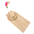 thumbnail image 3 of 2-Layer Cat Wood Turntable with Track Ball Pet Cat Wooden Scratching Board Toy, 3 of 7