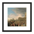 thumbnail image 1 of Carlevarijs Entry French Ambassador Venice 8X8 Inch Square Wooden Framed Wall Art Print Picture with Mount, 1 of 4