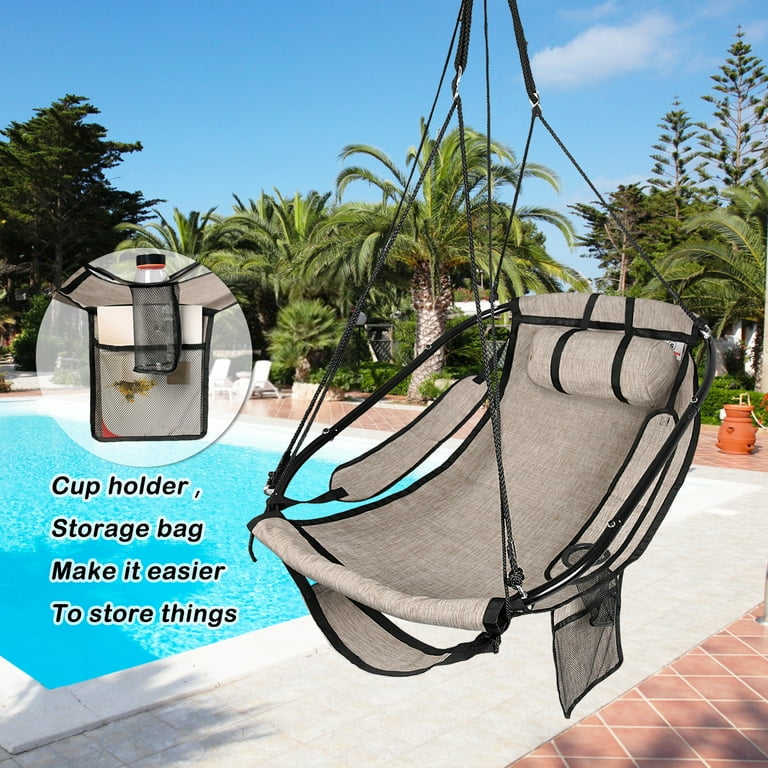 Free Shipping! Bathonly Hammock Chair with Footrest, Sky Free Shipping! Bathonly Hammock Chair with Footrest, Sky