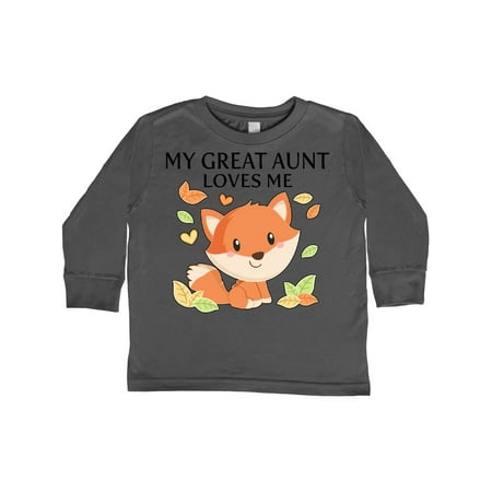

Inktastic My Great Aunt Loves Me- little fox Gift Toddler Boy or Toddler Girl Long Sleeve T-Shirt