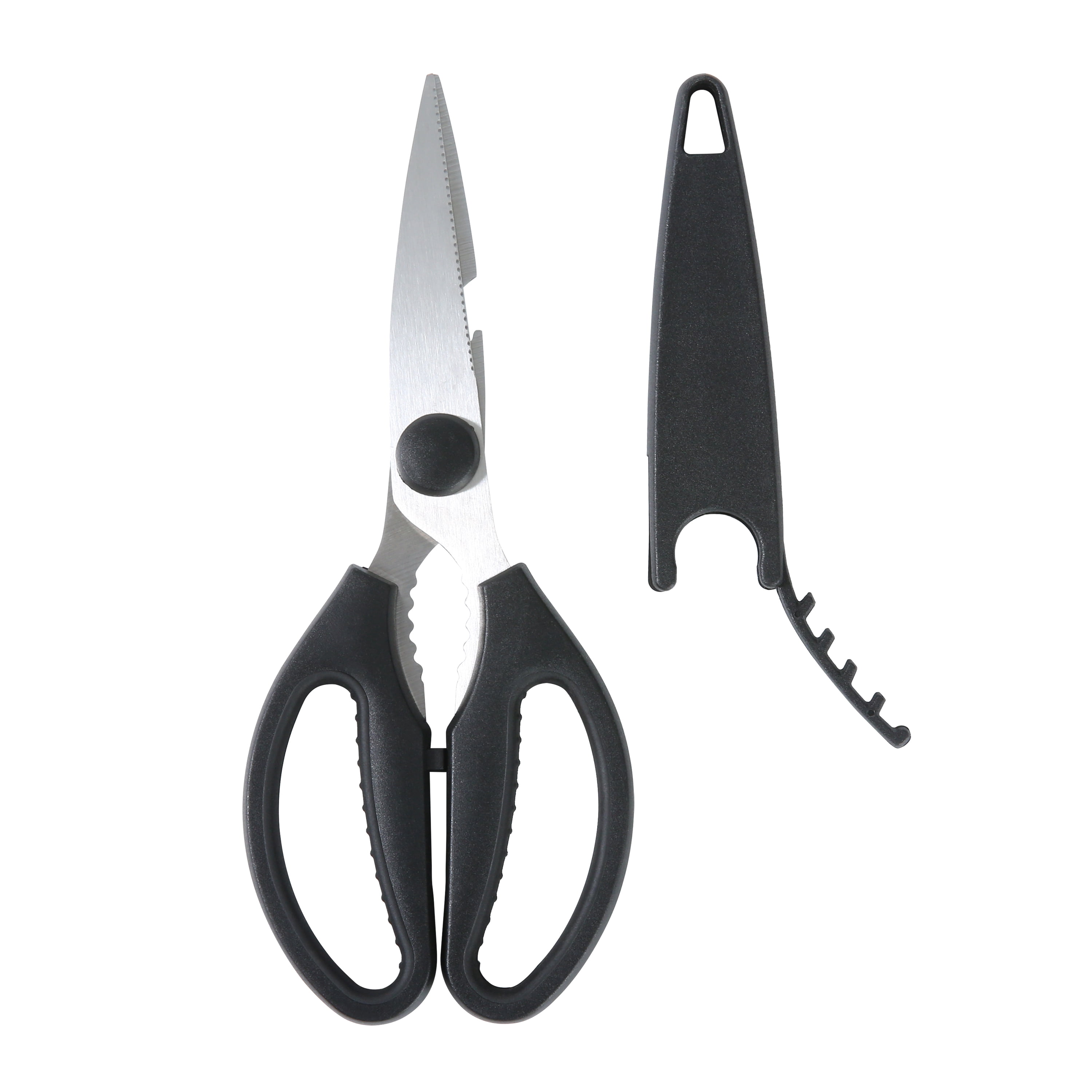 Mainstays Black Handle Stainless Steel Multi-Purpose 8.6in Kitchen Shears