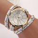 thumbnail image 2 of Reloj de cuarzo de aleación de PU multicapa con cuerda trenzada de moda retro para mujer (blanco), 2 of 5