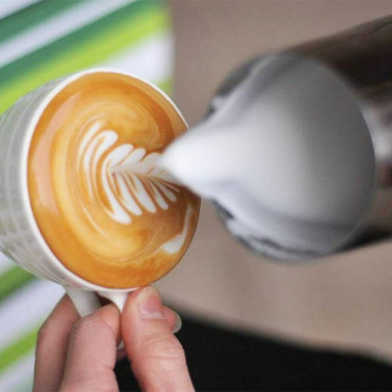 Barista Kit Includes Milk Thermometer, 600ml Jug, Cocoa Shaker and 16pc  Stencil Set - Ideal For Coffee Latte Cappuccino Mocha