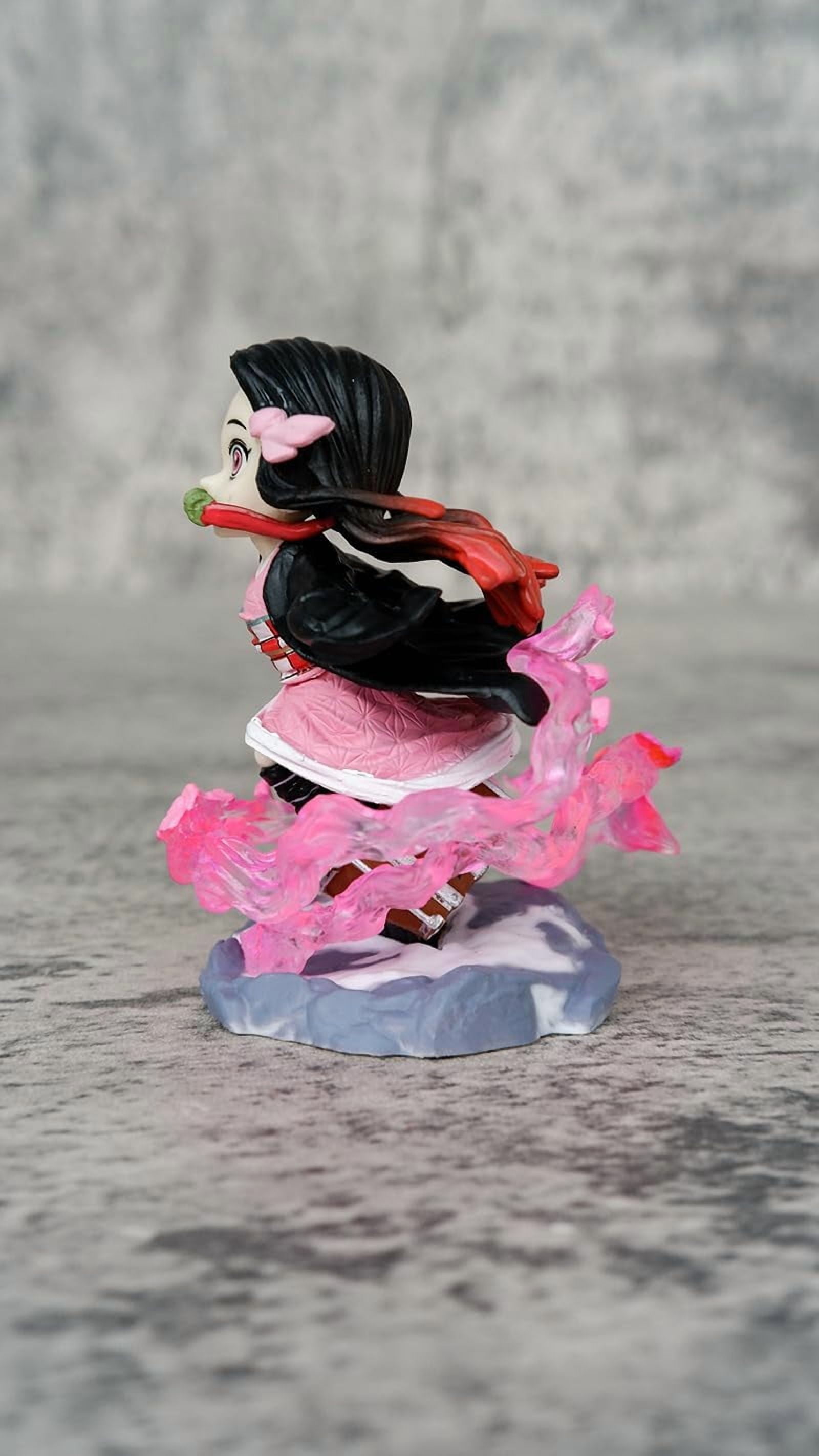New Tanjirou, Nezuko Figure Statues 10cm/3.9inch PVC Character Figurine Cosplay Action Figures Model Collectible Anime Ornament (Kamado Nezuko)