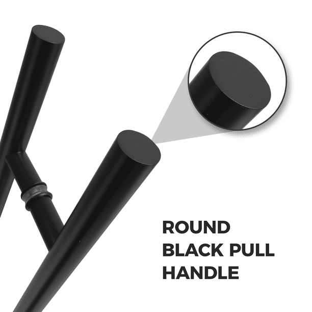 Door Pull Handle Round 'H' Type - 72 Black 