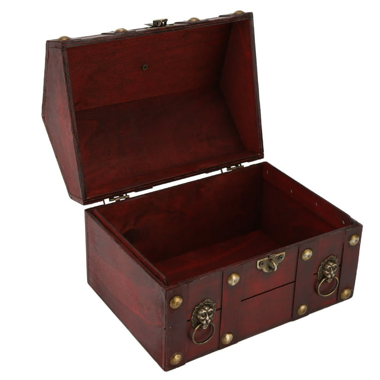 Vintage Wooden Boxes With Lock, Decorative Wooden Storage Box