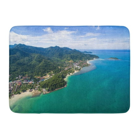 Godpok Beautiful Blue Above Aerial View Of Sand Beach Turquoise Sea And Resorts On Koh Chang Thailand Green Asia Rug Doormat Bath Mat 236x157 Inch - 