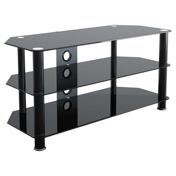 Pemberly Row TV Stand with Cable Management for up to 50" TVs in Black
