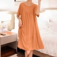 thumbnail image 7 of Nightgown For Women Short Sleeve Ruched Maxi Sleep Dress for Home Lounge Weekend Morning Evening Routine Relaxed Daily Wear Casual Comfort Style Summer, 7 of 7