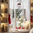 thumbnail image 3 of Valance Curtain for Windows Christmas Curtain Valances Short Window Treatments Panels for Kitchen Bathroom Laundry Room Basement 60 x 14 Inch, 3 of 7