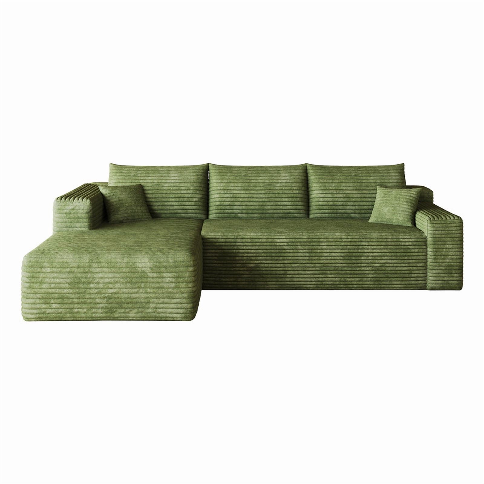 103" Cloud Sectional Sofa, Modern L-Shaped Modular Couch with Reversible Chaise, Plush Corduroy Upholstered Deep Seat Sofafor Apartment Living Room, No Assembly Required