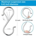 thumbnail image 2 of Minzimin 10/20 Pcs S Hooks for Hanging, Heavy Duty S Shaped Hooks Silver, Kitchen Hooks, S Hanger Hooks for Plants, Pots, Towels and Bags, with Safety Buckle Design, 3.5 Inch, 2 of 7