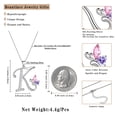 thumbnail image 4 of Beautlace Butterfly Initial Necklace,925 Sterling Silver A-Z Letter Birthstone Butterflies Pendant Personalized Necklace Gifts for Women, 4 of 9