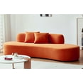thumbnail image 2 of US Pride Furniture 90.2 inch Elegant Half Moon Design Curved Luxury 4-Seat Sofa with High-Density Foam Filled Red Orange, 2 of 8