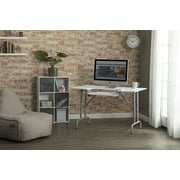 Sew Ready Foldaway Multipurpose Sewing Table with Adjustable Platform in Silver/White
