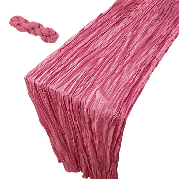 TACILIP Home Decor, 1PC Voile Table Runner With Pleats Decorative Gathered Fabric For Weddings Parties Dessert Tables Kindergartens And Salons, Holiday Gifts