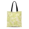 thumbnail image 1 of JSDART Sac Fourre-Tout en Toile Motif Rose Feuilles de Palmier Tropicales Désordonnées Sac d'Épicerie Réutilisable Durable, 1 of 1